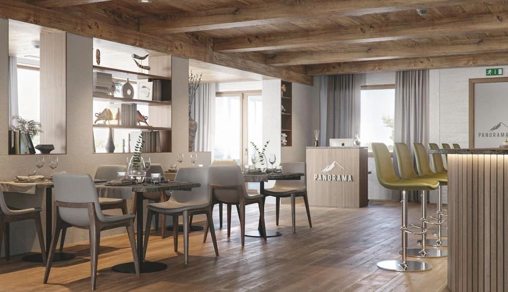 Restaurant avec parquet et poutres apparentes